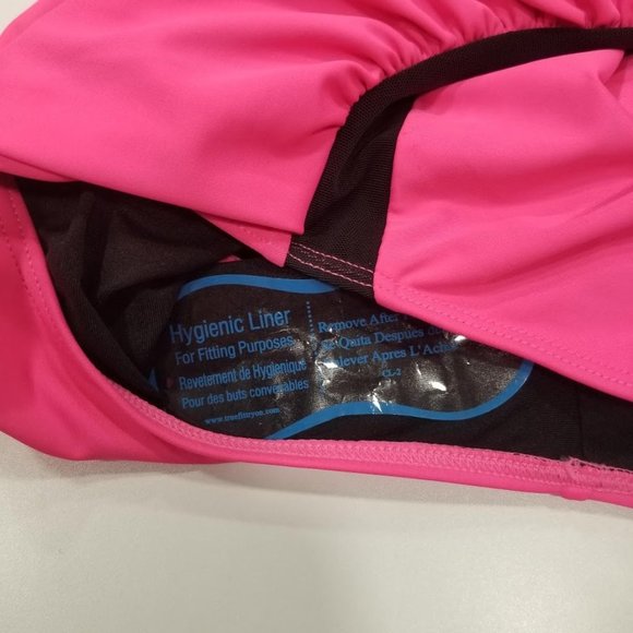 DKNY Neon Pink Ruched Mesh-Contrast One-Piece Swimsuit Size 8 - Picture 10 of 12